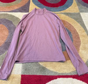 Abercrombie & Fitch Soft A&F Collection Mauve Pink Mock Neck Long Sleeve Top S thumbnail 1