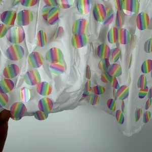 Queen of Sparkles White Smocked Rainbow‎ Sequin Top & Skirt Coord Set Medium thumbnail 8