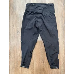 Lululemon Black Running Crop‎ Leggings Womens Size 4 Activewear Athletic thumbnail 2