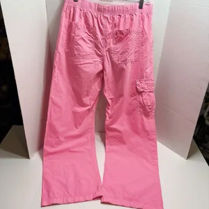 Aerie Baggy Cargo Skater Pants Neon Pink Oversized Wide Leg Medium thumbnail 4