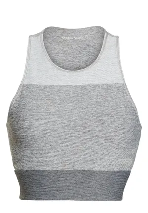 Outdoor Voices Tri-Tone Slashback Crop Top - Heathered Grey - XS thumbnail 5