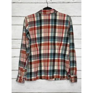 Patagonia Fjord Flannel Shirt Women's 8 Plaid Organic Cotton Button Up Red Teal thumbnail 2