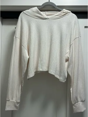 Cream Hollister Hooded Cardigan Cropped thumbnail 1