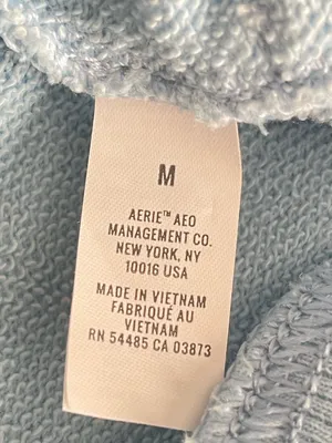 Aerie Sweatshirt Oversized size M Blue Long Sleeve V Neck thumbnail 4