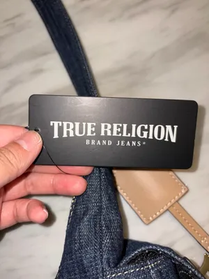 NWT True Religion Denim Embroidered Horseshoe Shoulder Bag Hobo Y2K Streetwear thumbnail 9