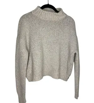 American Eagle Cropped Mock Turtleneck Sweater Women's Size Medium Neutral thumbnail 1