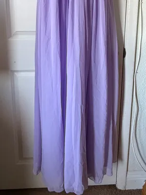 Azazie Lilac Chiffon Wrap Bodice Gown thumbnail 8