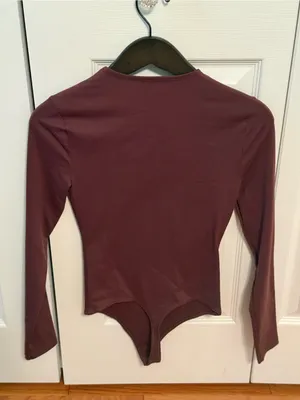 Abercrombie & Fitch Brown Long Sleeve Crewneck Bodysuit thumbnail 3