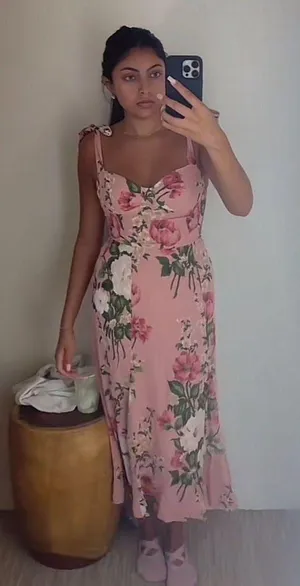 Reformation Nadira Floral Pink Maxi Dress thumbnail 1