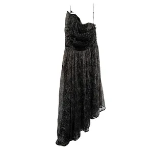 La Maison Talulah Starcrossed Lover Black Gold Metallic High Low Gown L thumbnail 7