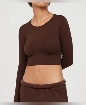 Aerie Offline Sidewalk Seamless Long Sleeve Crop Top thumbnail 1