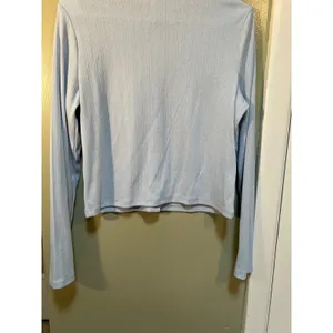 Divided H&M Womens Sz Large LightBlue Pointelle Jersey Cardigan Sweater Crewneck thumbnail 9