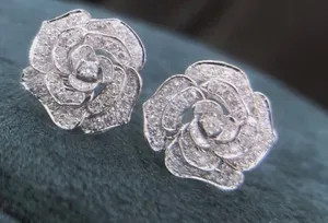 Sophisticated Rose-Shaped Stud Earrings NWT thumbnail 1