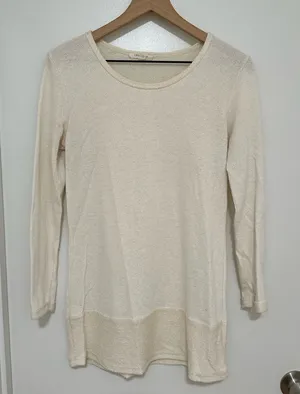 VESTIQUE |‎ Ivory Knit Quarter Sleeve Top thumbnail 1