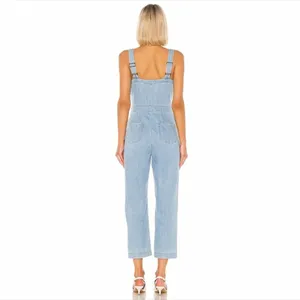 Paige x Revolve November Denim Jumpsuit Overalls Zeila‎ Crop Wide Leg Lace Up XL thumbnail 3