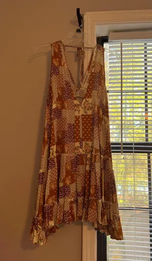 These Three Boutique Fall Patchwork Mini Dress thumbnail 3
