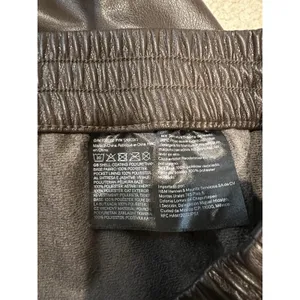 H&M‎ Divided Women's Vegan Faux Leather Wide Leg Pants Size XL Chocolate Brown thumbnail 5