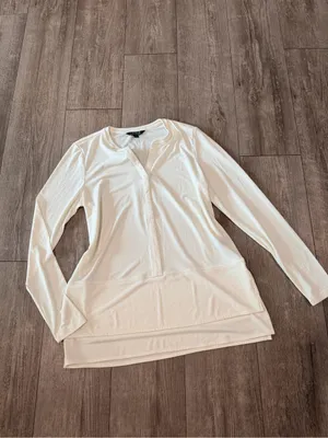Lauren Ralph Lauren White Long-Sleeve Henley Top thumbnail 6