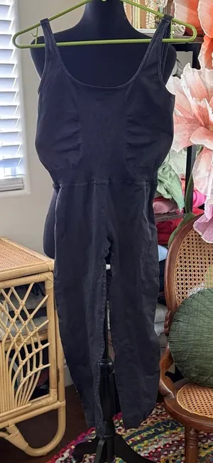 NWT Free People Movement Washed Black Good Karma Ballet Yoga Brunch Onesie thumbnail 1