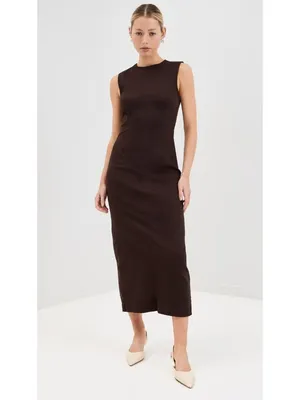 NWT Reformation Kendi Denim Midi in Washed Black Sleeveless Stretch Dress 10 thumbnail 11