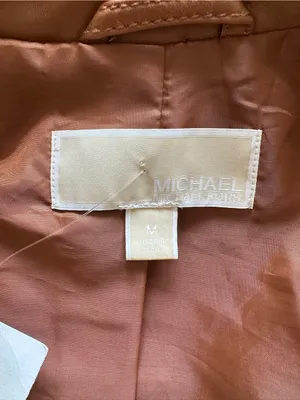Michael Kors Genuine Leather Moto Jacket – Camel – Women's Size M thumbnail 6