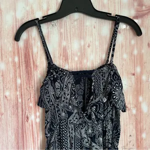 Element Eden Black Dot Paisley Print Spaghetti Strap Strapless Maxi Dress Size L thumbnail 9