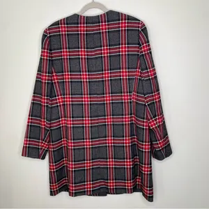 Nine West plaid over coat/blazer in size 16 red gray white thumbnail 2