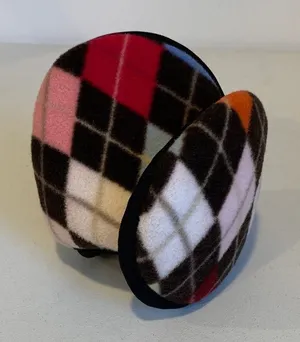 Lands' End Kids Girls Argyle Fleece Behind the Head Earmuffs Ear Warmers thumbnail 1