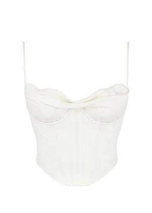 House Of CB 'Bea' Ivory Satin Draped Corset thumbnail 8