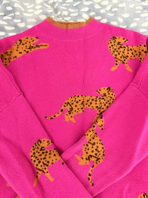 Cheetah sweater pink thumbnail 2