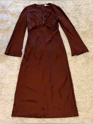 NEW Significant Other Molly Satin Cutout Long Sleeves Dress Sz 10 thumbnail 5