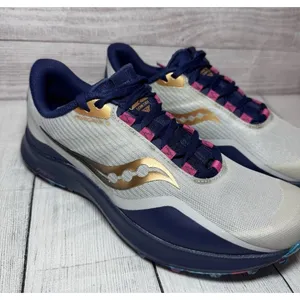 Saucony Peregrine 12 Blue Gold Pink Trail Running Sneakers Womens Sz 9.5 thumbnail 2