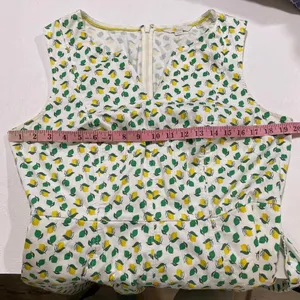 Boden Dress US 12R Lemon Print Fit & Flare Belted Summer Sundress thumbnail 4