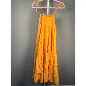 Charlie‎ Holiday Orange Senorita Tiered Cotton Maxi Dress NWT Size 4 Boho thumbnail 7
