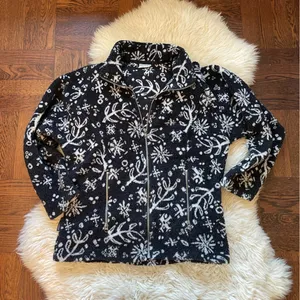 Columbia Rare 90s vintage high pile fleece Sherpa fleece floral full zip jacket thumbnail 5