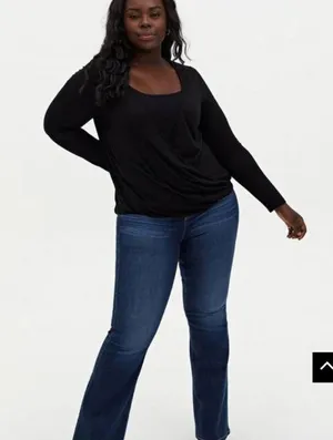 Torrid Knit Rayon Span Surplice Lace Back Long Sleeve Top Size 3X thumbnail 8