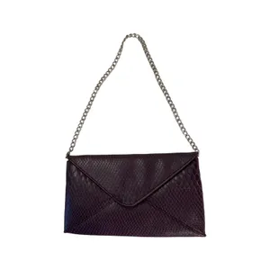 Jessica McClintock Purse Envelope Purple Formal Casual Chain Clutch Y2K Vintage thumbnail 3