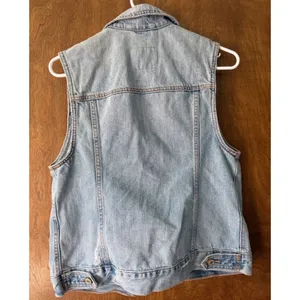Abercrombie & Fitch Sz S Denim Light Wash Button Vest Real Pockets Streetwear thumbnail 6