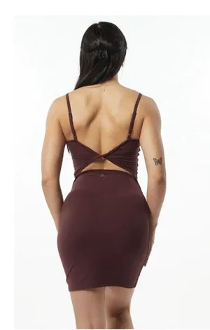 Alphalete NEW Ultrasoft Allure Dress - Wine , Size Small thumbnail 2