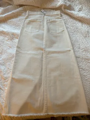 NWT J.Crew Maxi Denim Skirt White thumbnail 4