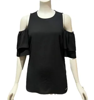 Michael Michael Kors Black Cold Shoulder Blouse Small thumbnail 1