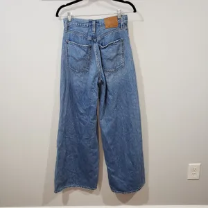 Levi's XL Flood Jeans Womens 26 Altered 25 High Rise Wide Leg Blue Denim thumbnail 2