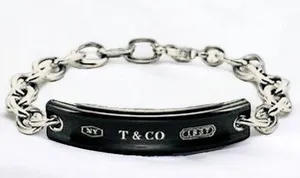 Titanium Silver 925 Galaxy 1837 Collection ID Chain Link Bracelet thumbnail 1