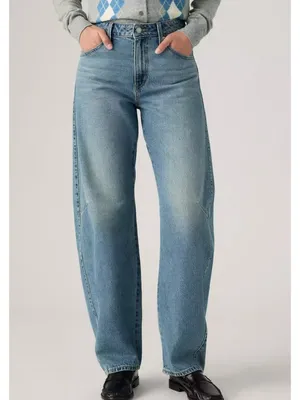 New Levi's Premium 30x32 Baggy Dad Barrel Women's Jeans Easy Days Medium Wash thumbnail 4