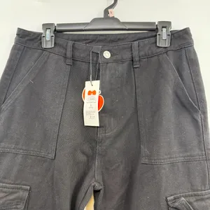 Cider Alessia Cargo Jeans L Black High Rise Wide Leg Y2K Utility NWT thumbnail 2