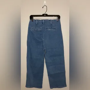 High-Waisted Wide Leg Button-Up Jeans, Blue, Size 4, EUC thumbnail 4