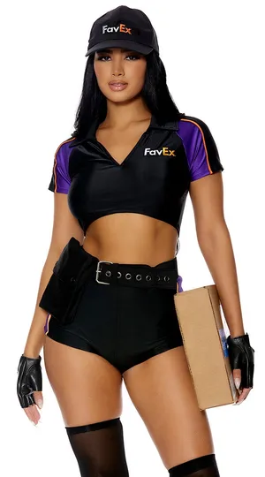 NEW Forplay Sexy FedEx Worker Delivery Costume Size Large XL thumbnail 1