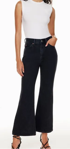 Denim Forum Aritzia Black The Marlene 60’s‎ High Rise Flare Jeans thumbnail 1