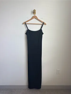 Vintage City Triangles Black Rhinestone Strap Maxi Dress Y2K Small thumbnail 2