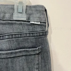 Mother Looker Ankle Fray Skinny‎ Jeans Sz 28 All Nighter Premium Denim Gray thumbnail 4